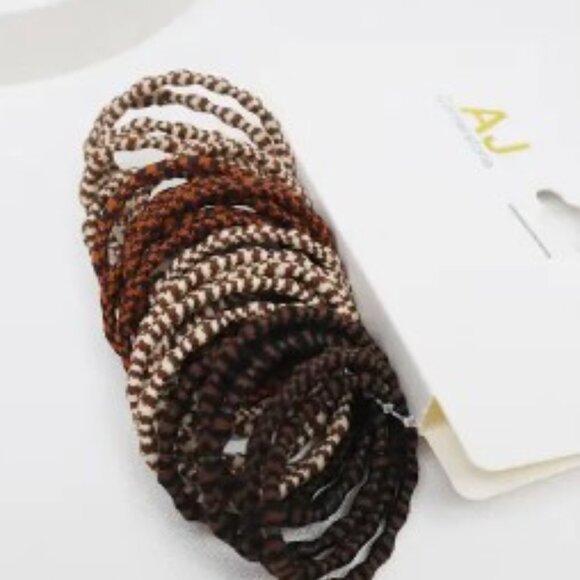 BROWN ASSORTED COLOR HAIR TIE ELASTICS FOR FINE HAIR - Picture 2 of 2